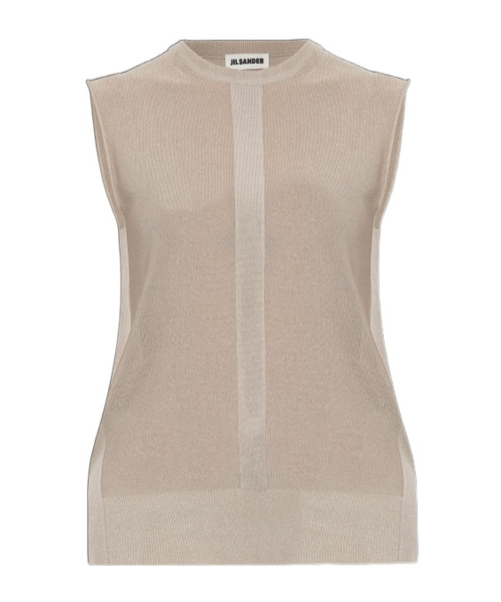 Jil Sander Knitted Vest In Nude