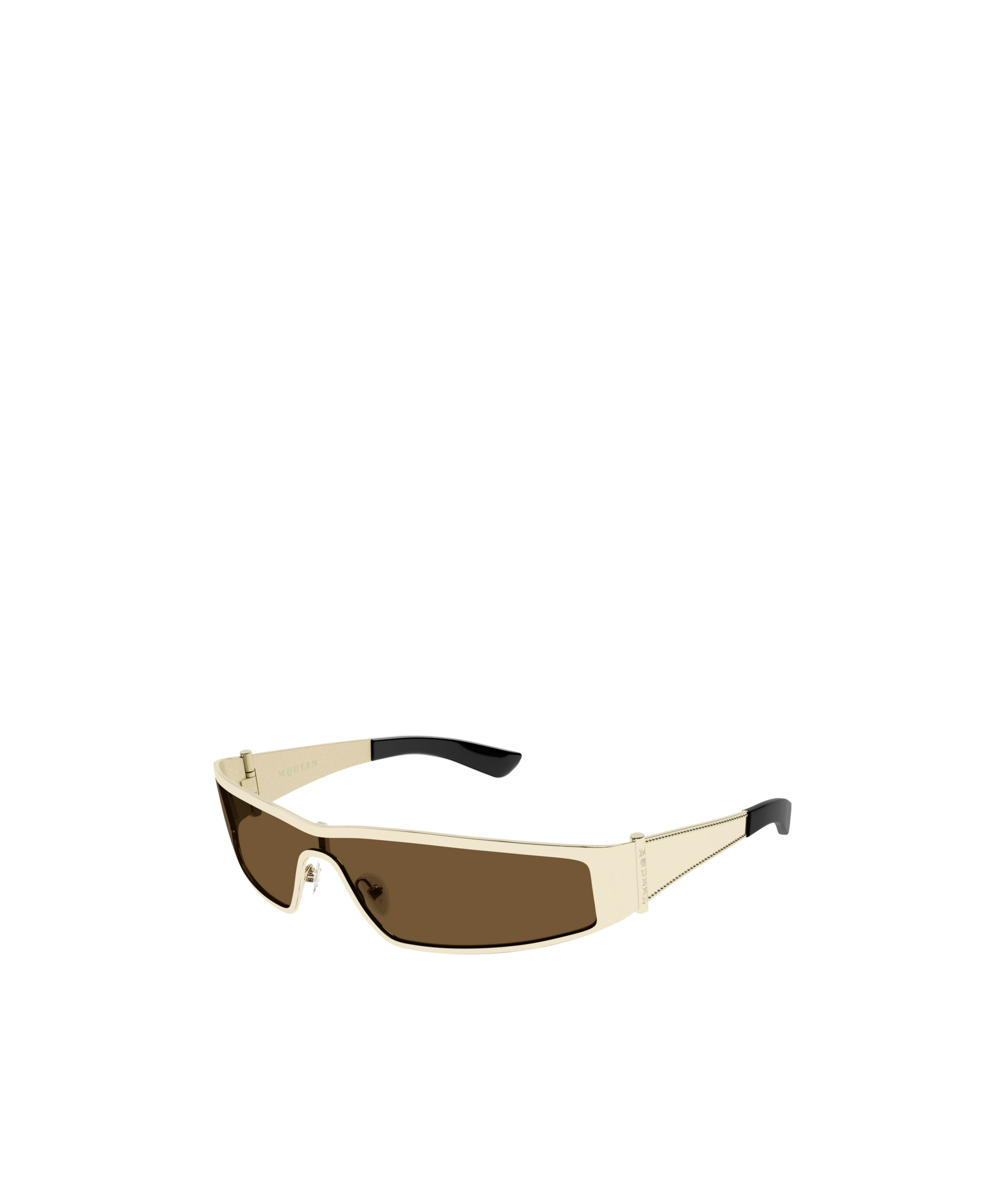 Alexander Mcqueen Eyewear Wraparound Rectangular Sunglasses In Black