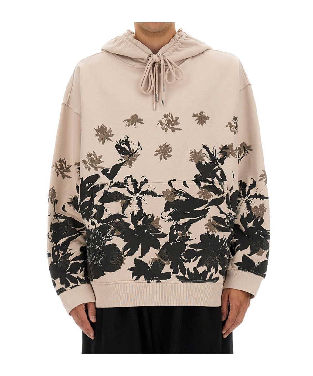 Dries Van Noten Floral Print Hoodie With Drawstring And Pocket In Multi
