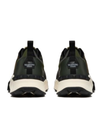 Shop Valentino Low Top True Act Camouflage Trainer In Rubberised Fabric In Black