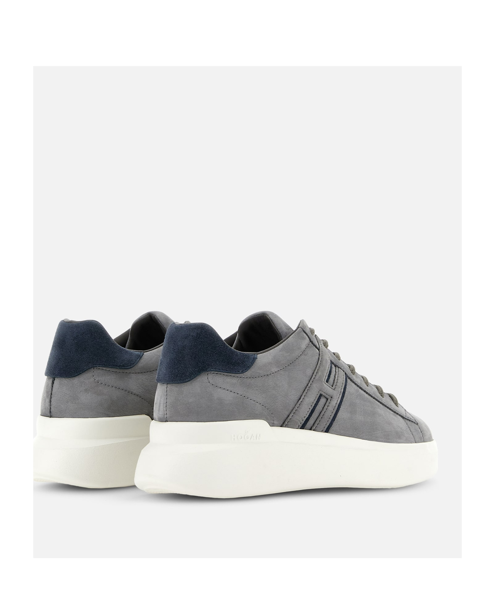 Hogan Man Sneakers Light Grey Size 9 Soft Leather In Gray