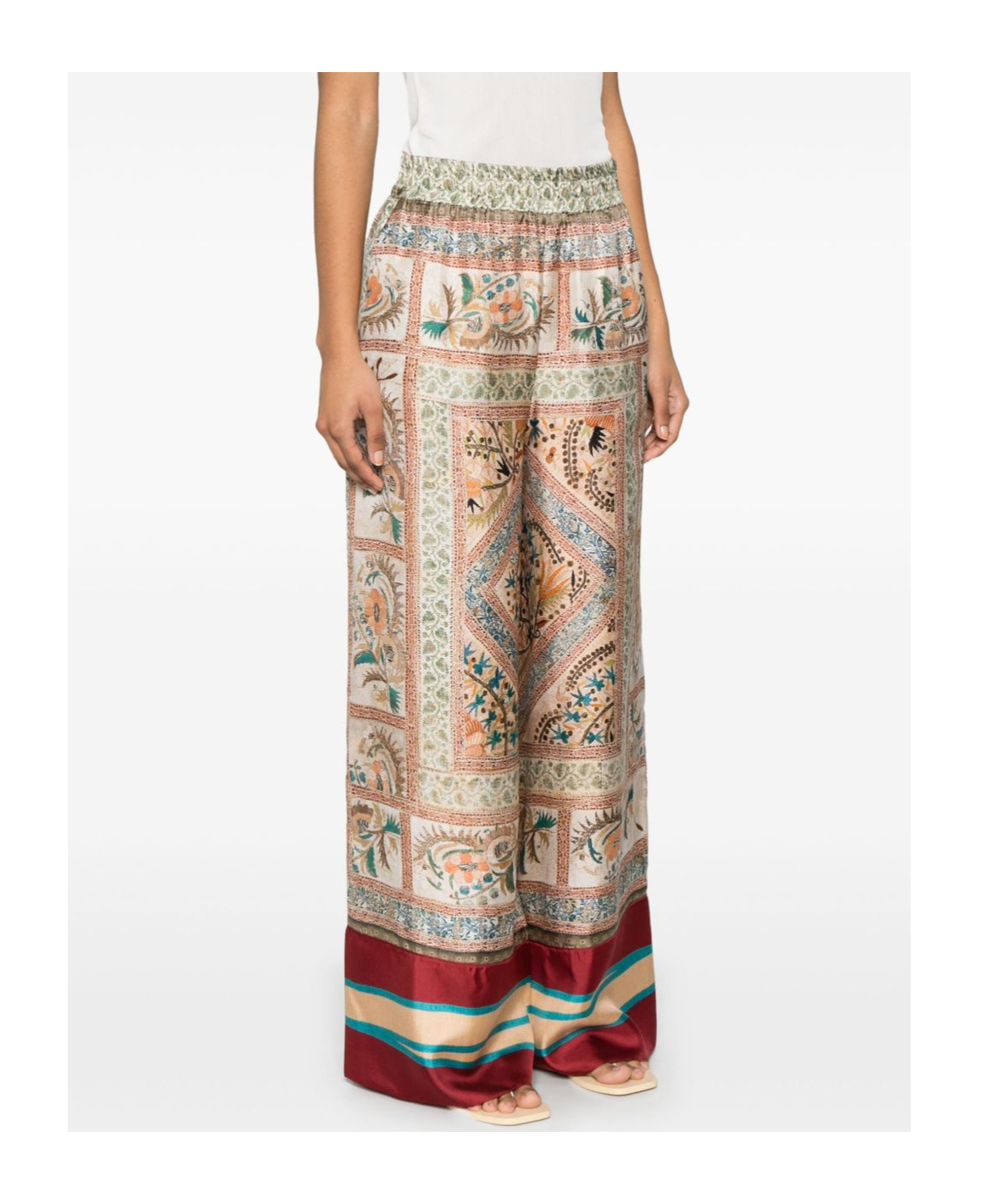Pierre-louis Mascia Pierre Louis Mascia P Rinted Silk Trouser In Multi