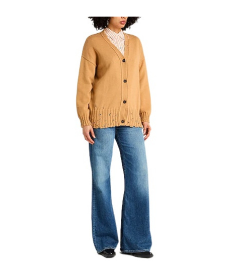 Marni Solid Knit Cardigan In Brown