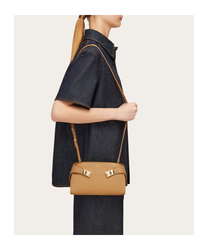 Ferragamo Mini Hug Crossbody Bag In Brown