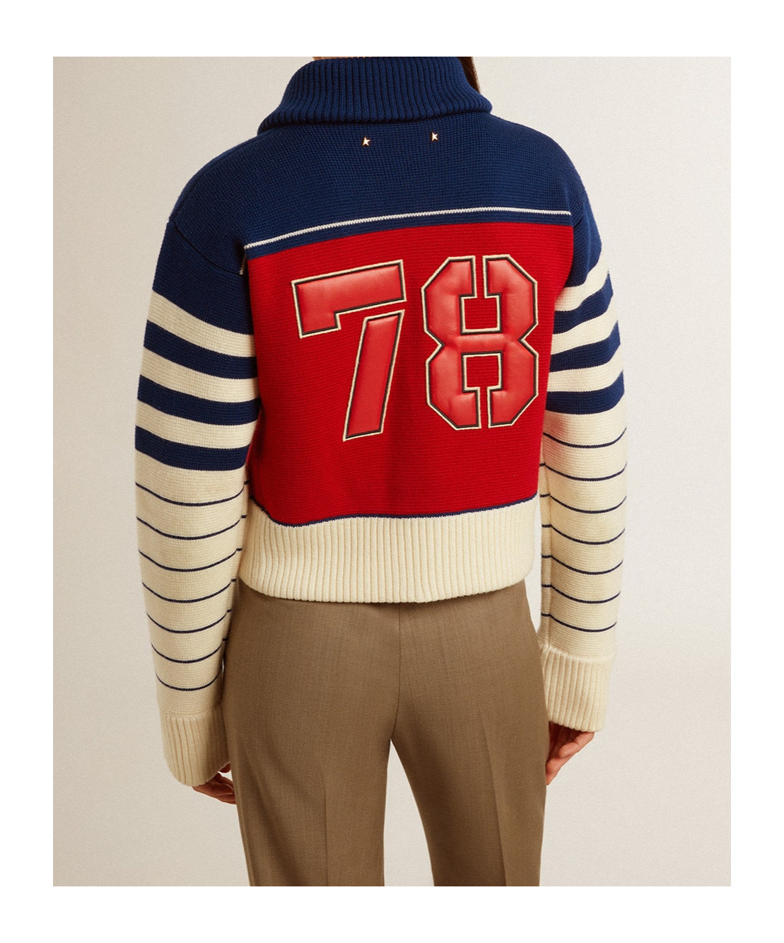 Golden Goose Long-sleeved Sweater Coat In Multicolor