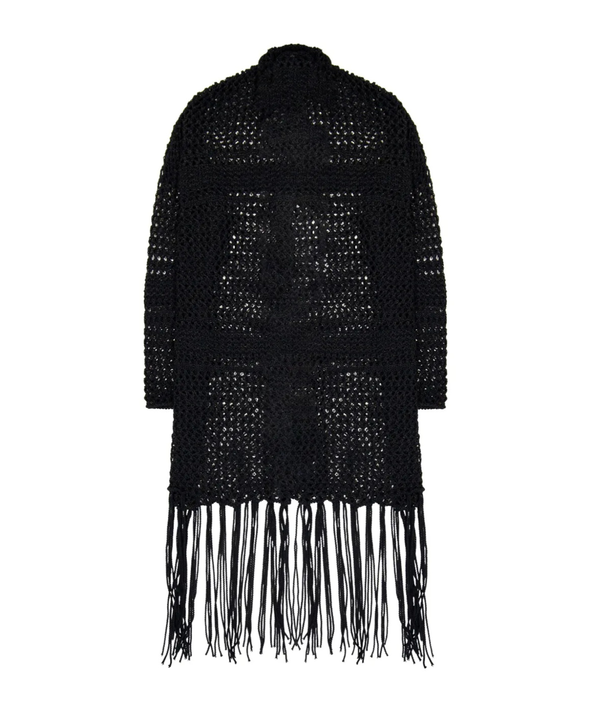Laneus Oversize Open-knit Cardigan In Black