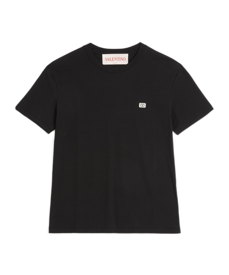Valentino T-shirt With Signature Vlogo In Black
