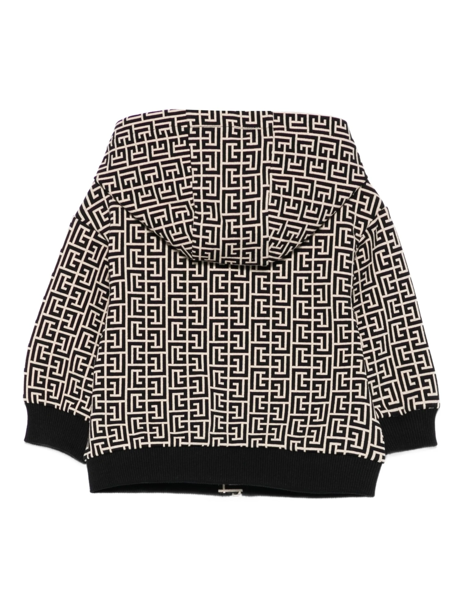 Balmain Monogram-pattern Hoodie In Black