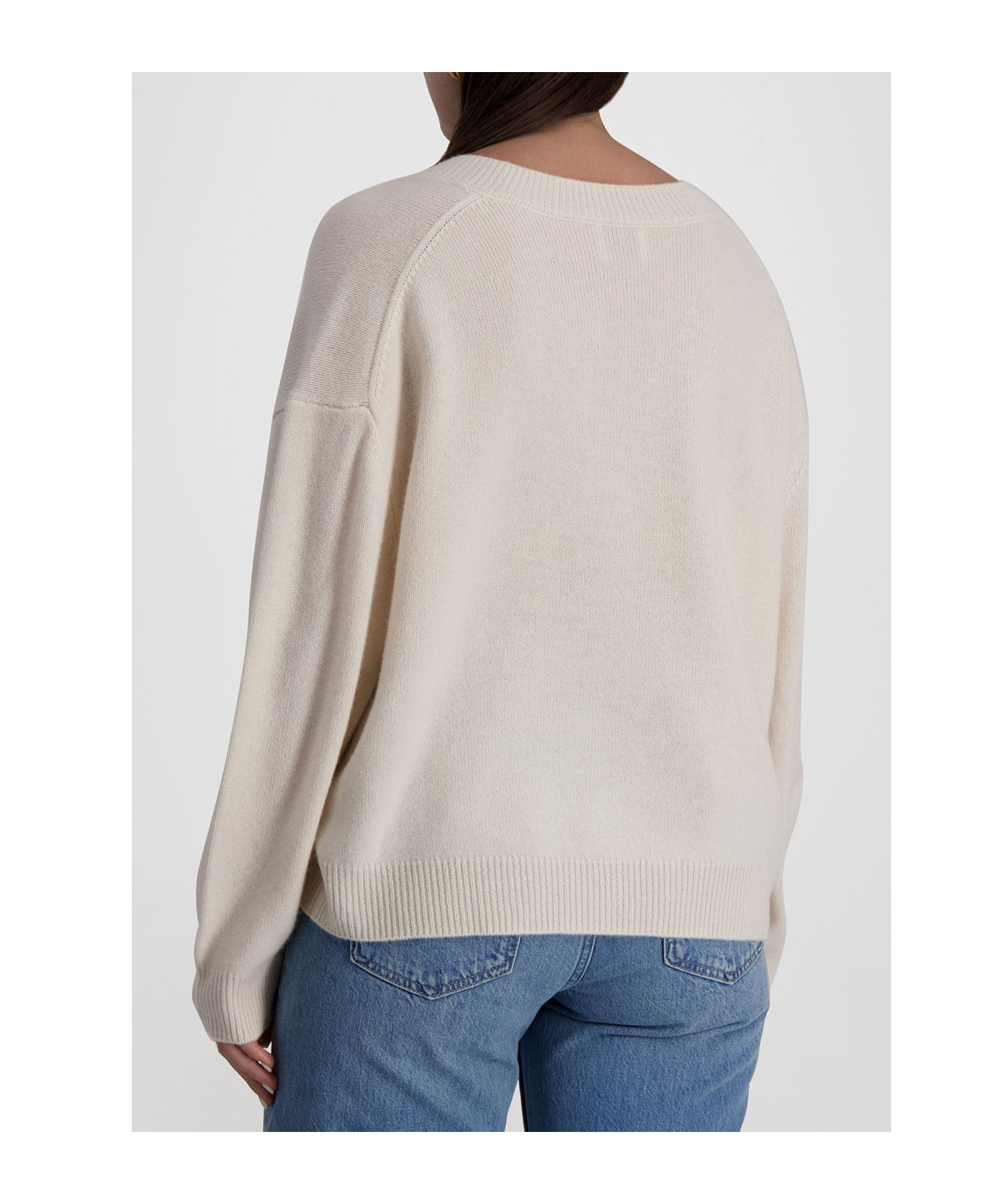Shop Anine Bing Lee V-neck Cashmere Jumper In Nude
