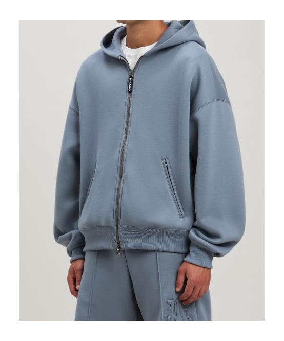 Palm Angels Curved Logo Neoprene Bomber In Gray