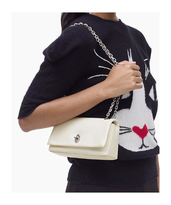 Marc Jacobs Dual Chain Wallet In Soft White Nappa Leather In White