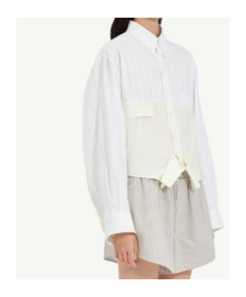 Mm6 Maison Margiela Pocket Long-sleeved Shirt In White