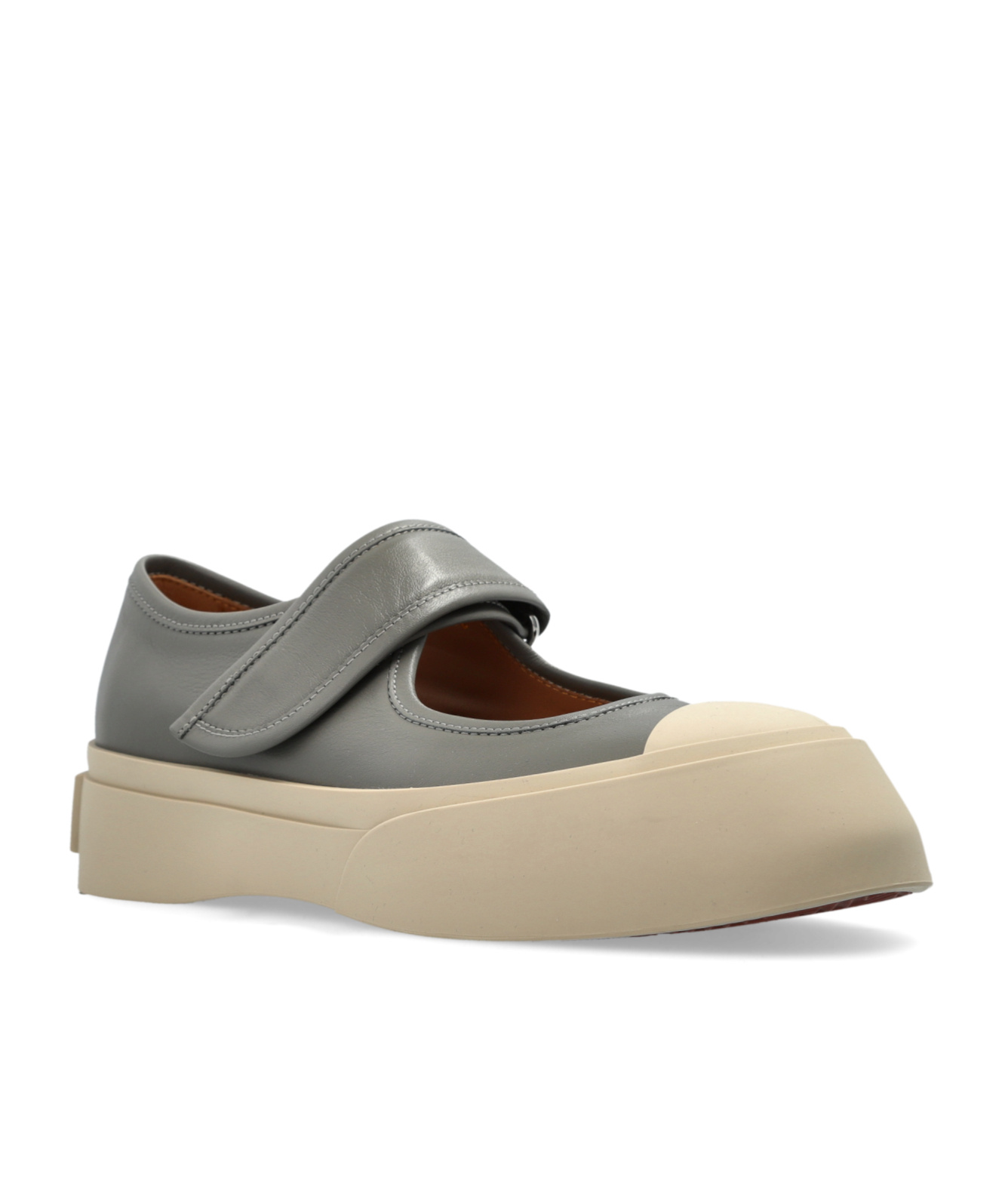 Marni Round Head Mary Jane Shoes In Nude