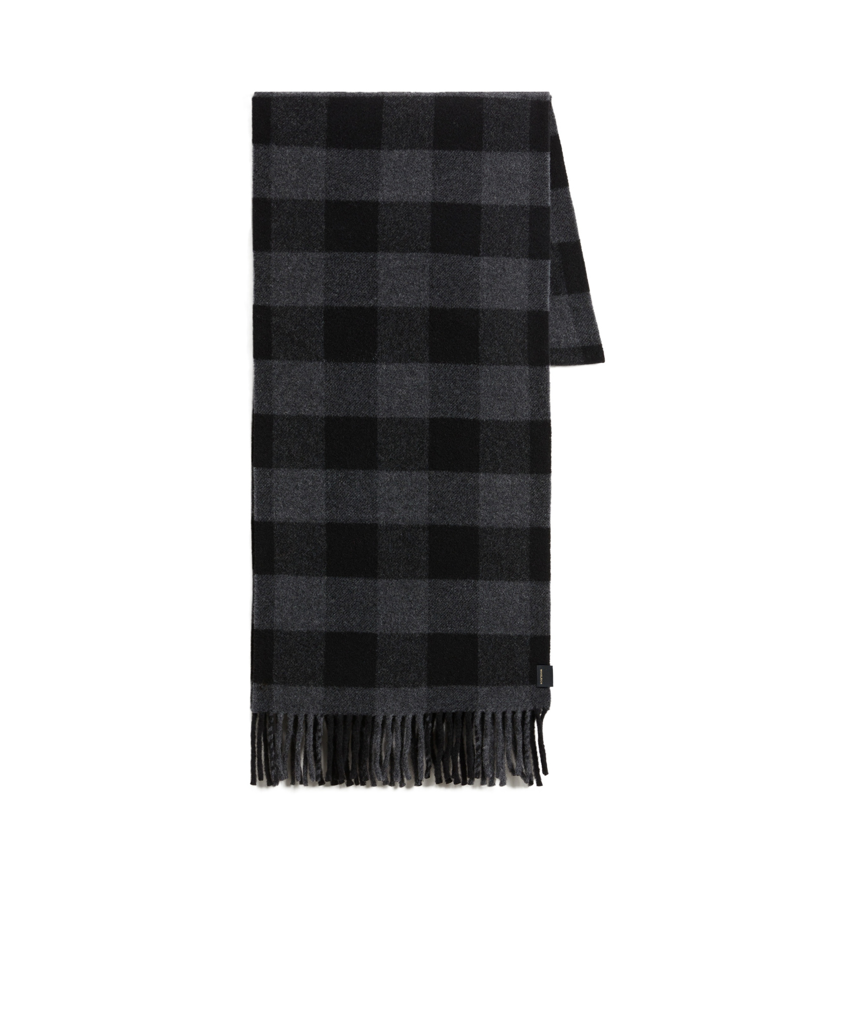 Woolrich Jacquard Tassel Scarf In Black