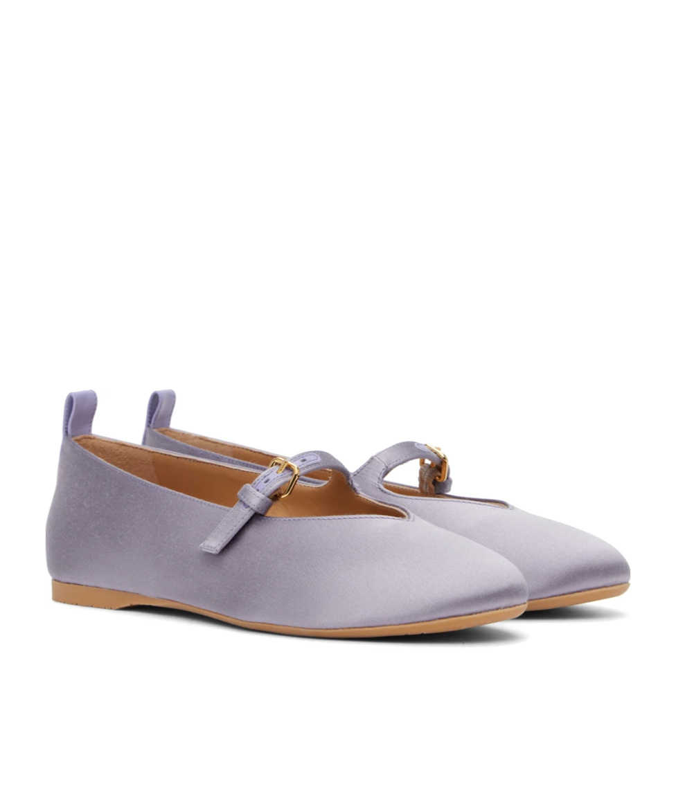 Jw Anderson Pin-button Belted Ballet Shoes In Gray