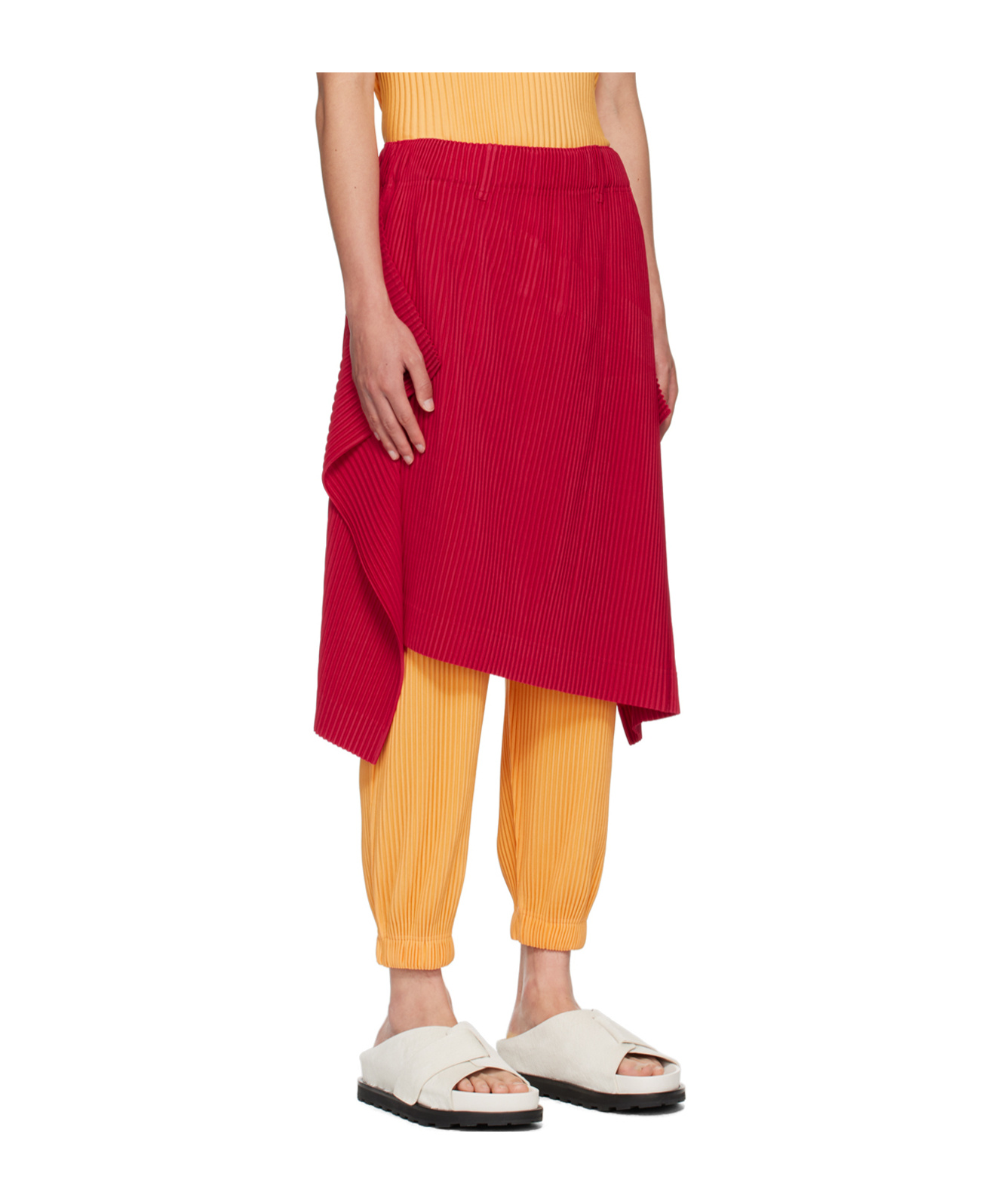 Issey Miyake Asymmetrical Skirt In Red