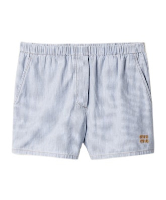 Miu Miu Striped Chambray Bermudas
