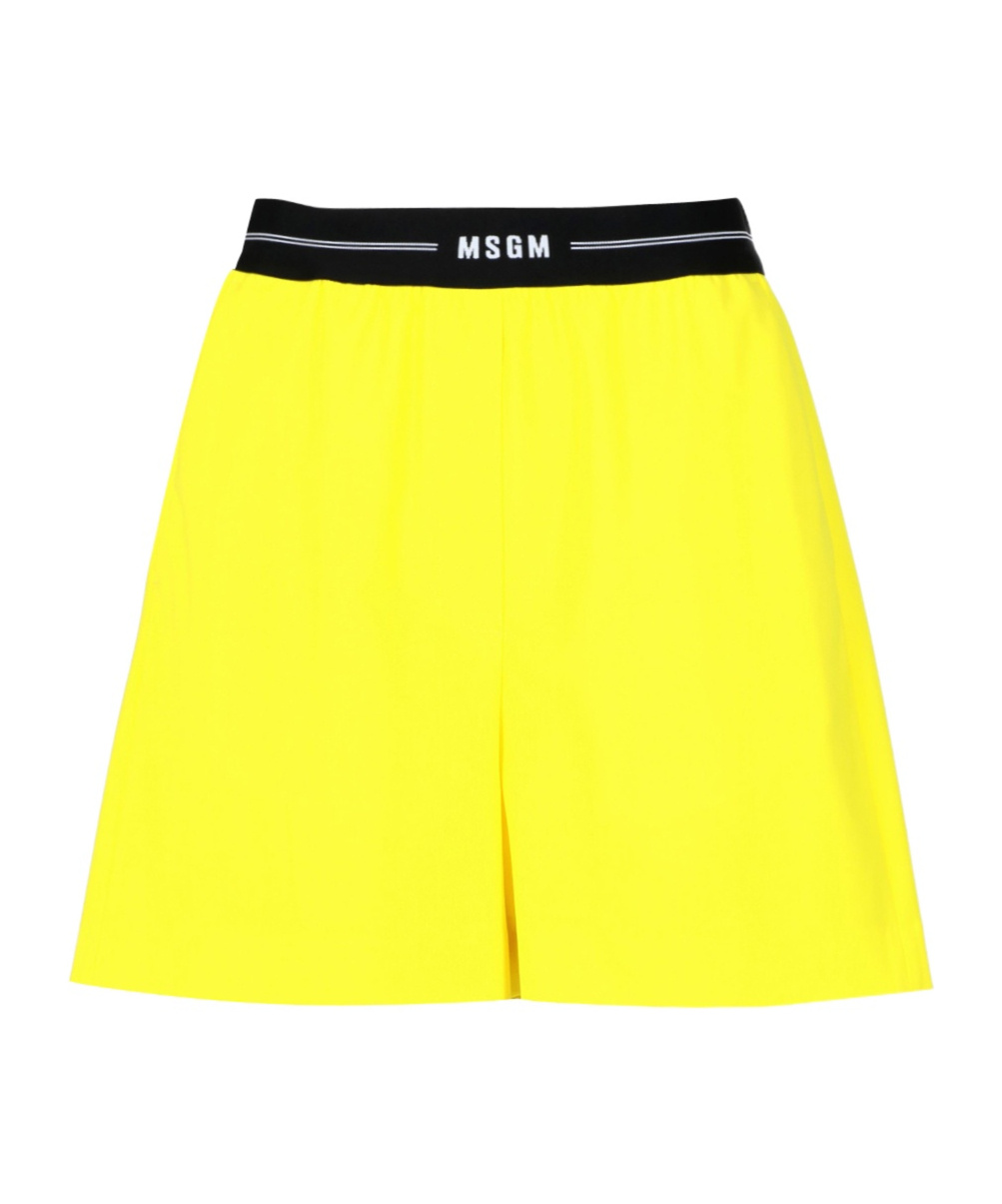 Msgm Logo Logo Shorts In Yellow