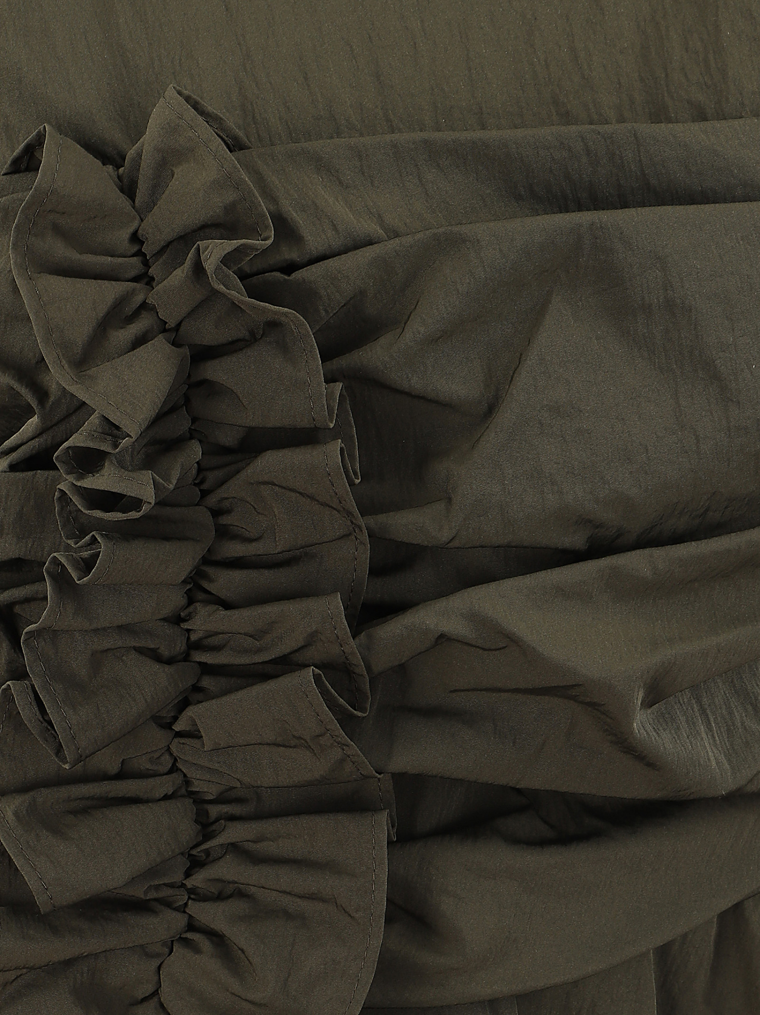 Cecilie Bahnsen Olivia Dress Recycled Taffeta Grey Olive Grey Olive In Black