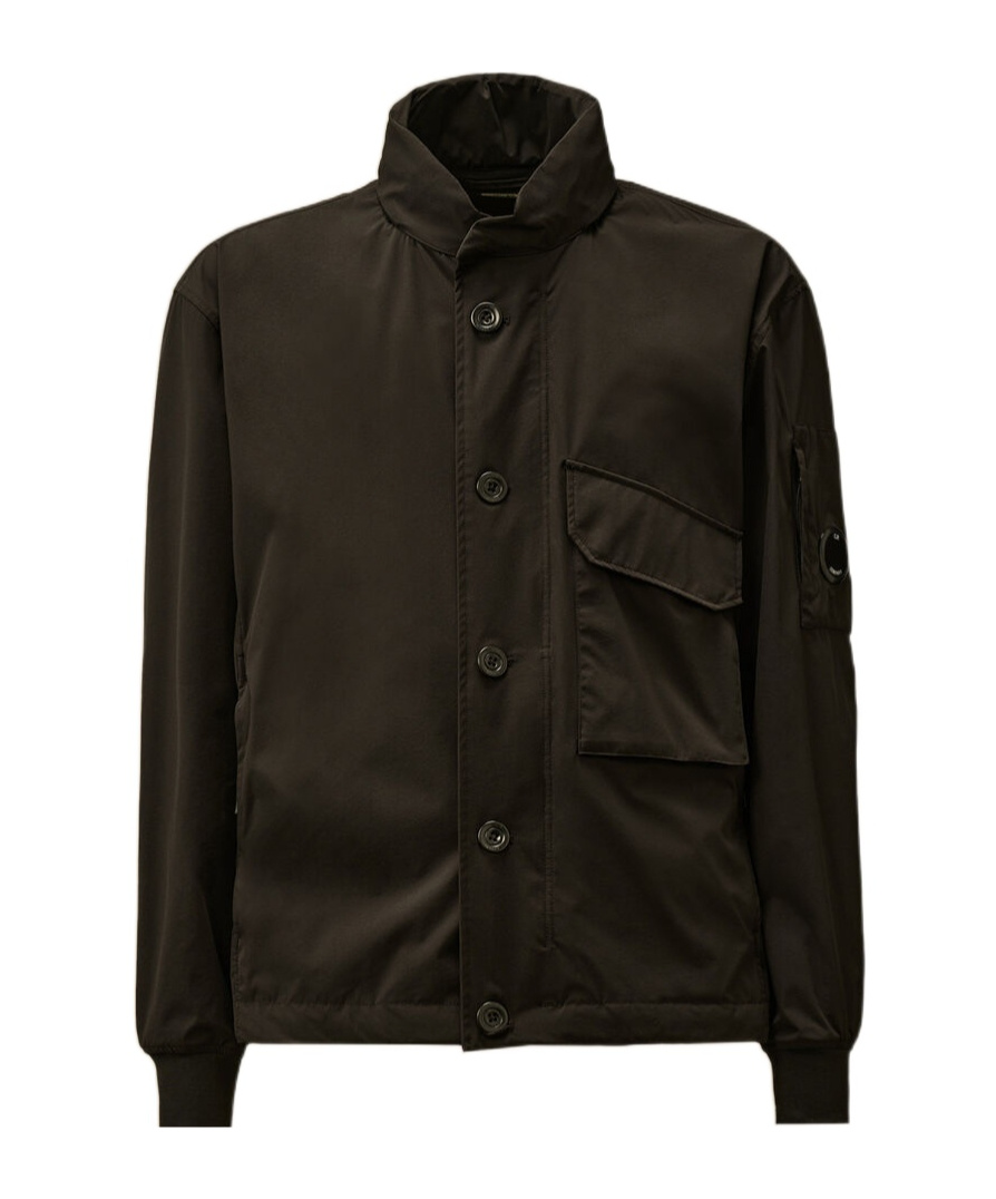 C.p. Company Utility Jacket With High Collar And Pockets In Black