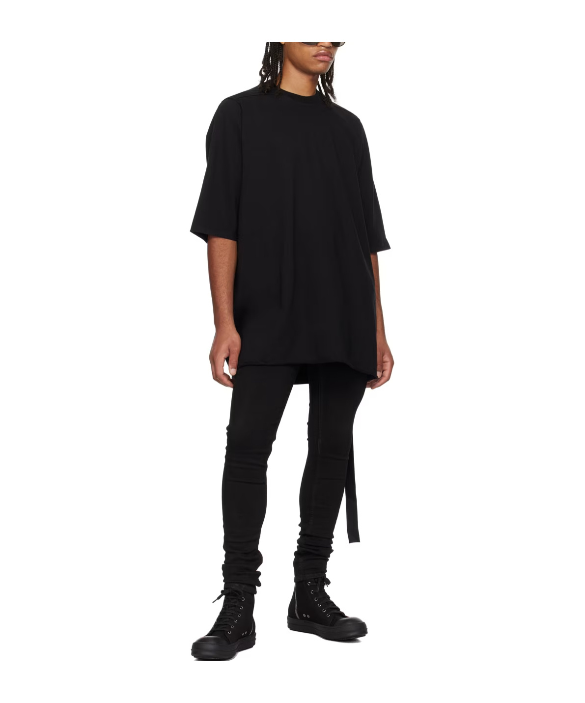 Rick Owens Drkshdw Drkshdw By Rick Owens Oversized Cotton T-shirt With Geometric Design And Relaxed Fit In Black