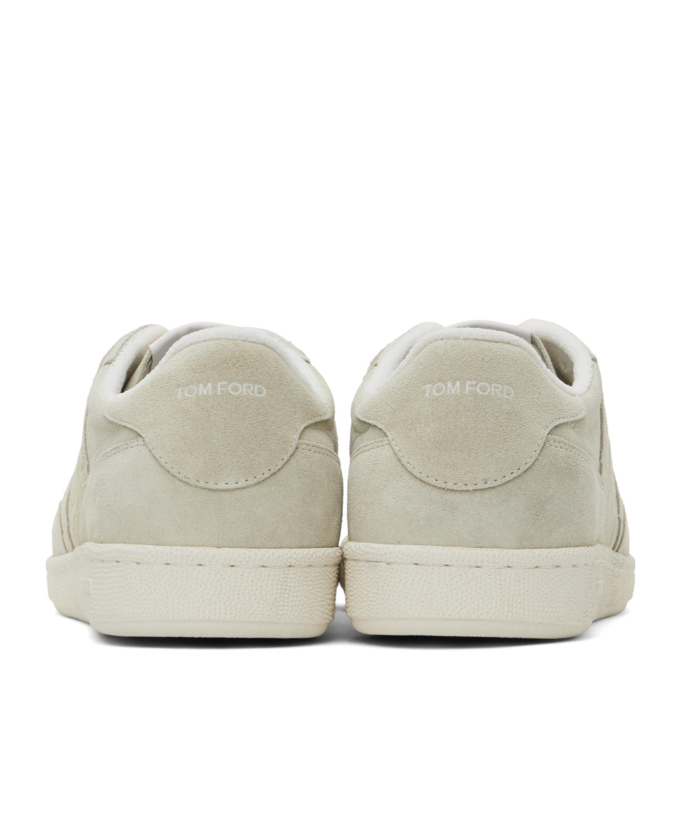 Tom Ford Round Head Lacing Low-cut Casual Sneakers In Nude