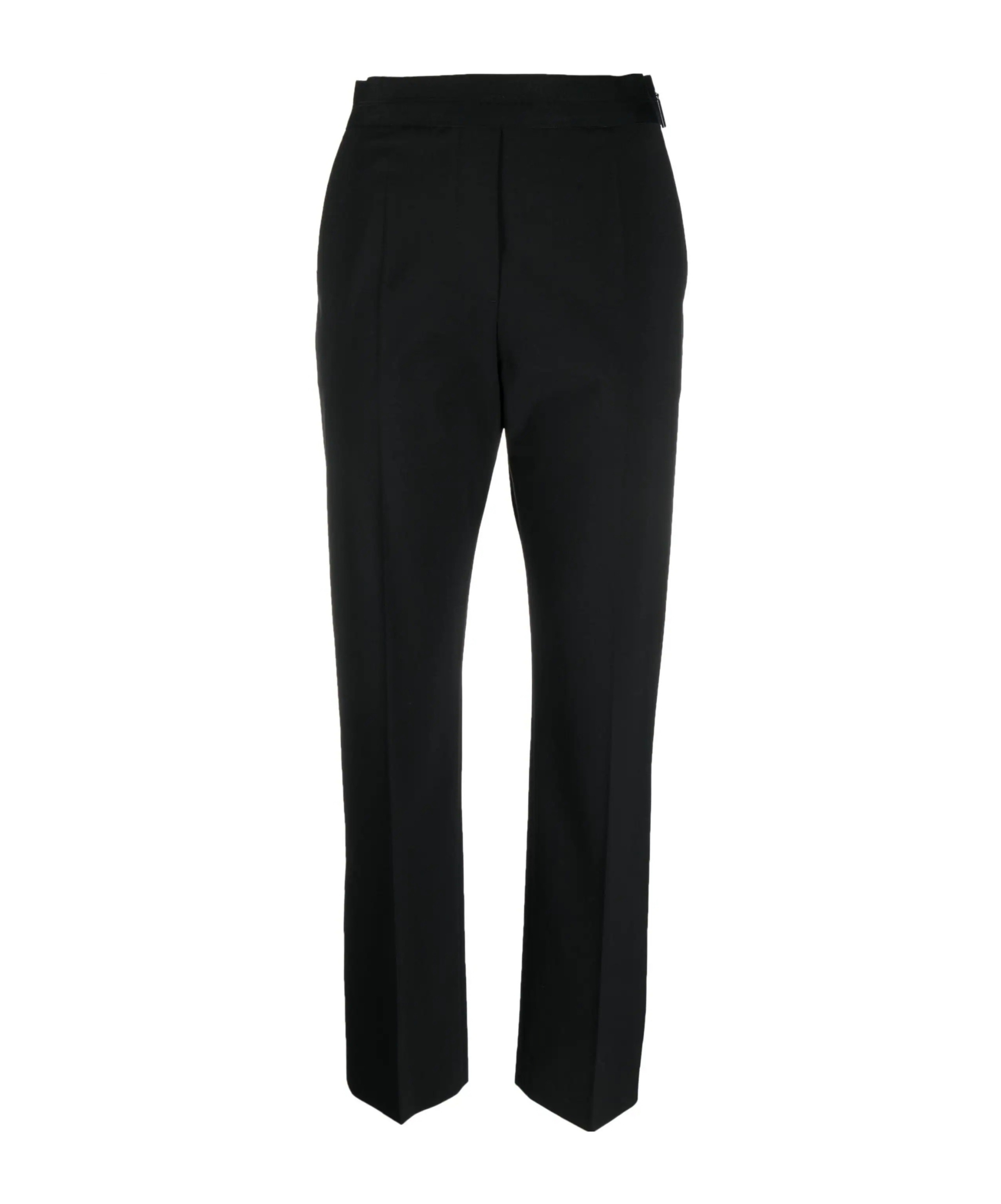 Msgm Flared High-waisted Jersey Pant In Black