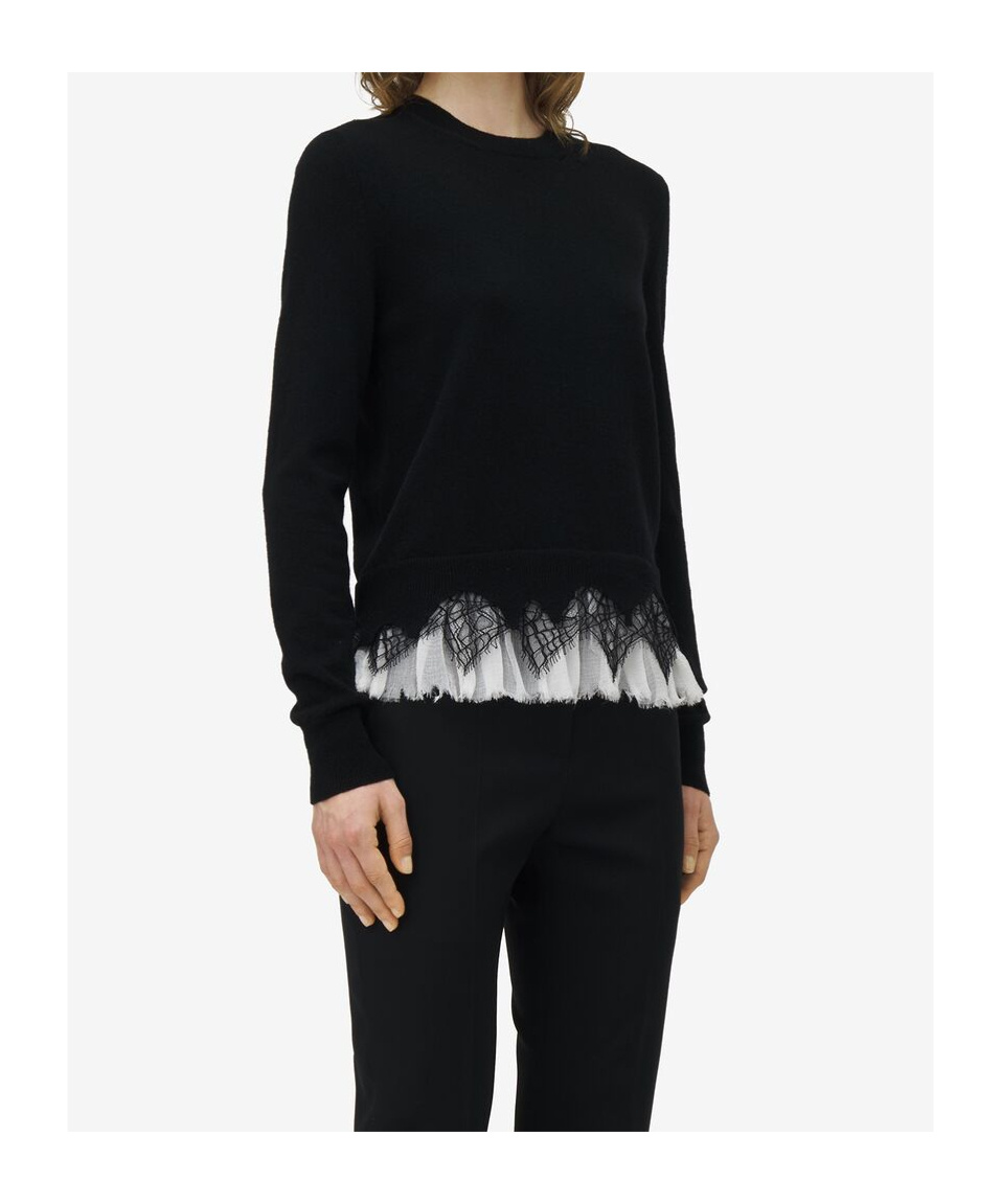 Alexander Mcqueen Cobweb Lace Jumper In Black