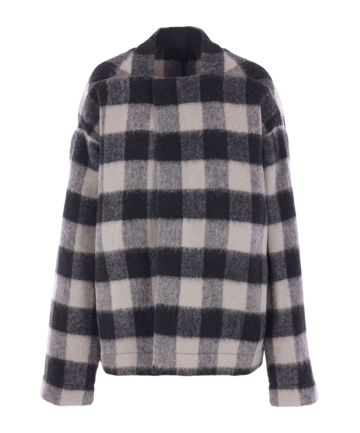 Rick Owens Checked Wool Jacket In Black