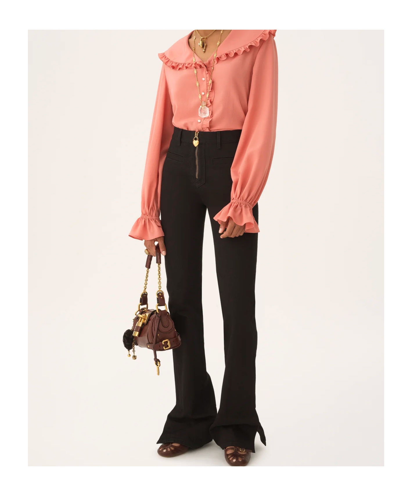 Chloé Belt Loop Jeans In Black