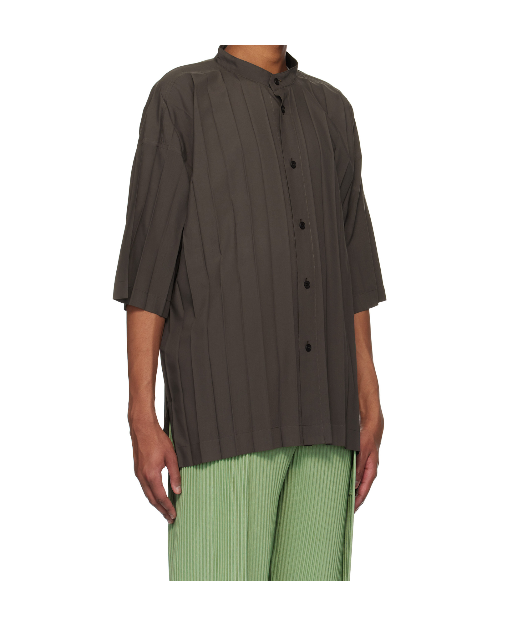 Issey Miyake Gray Edge Shirt In Black