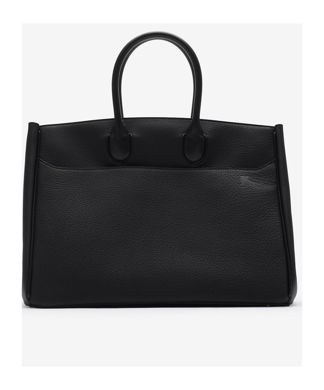 Burberry Rocking Horse Medium Black Leather Tote Women In Black