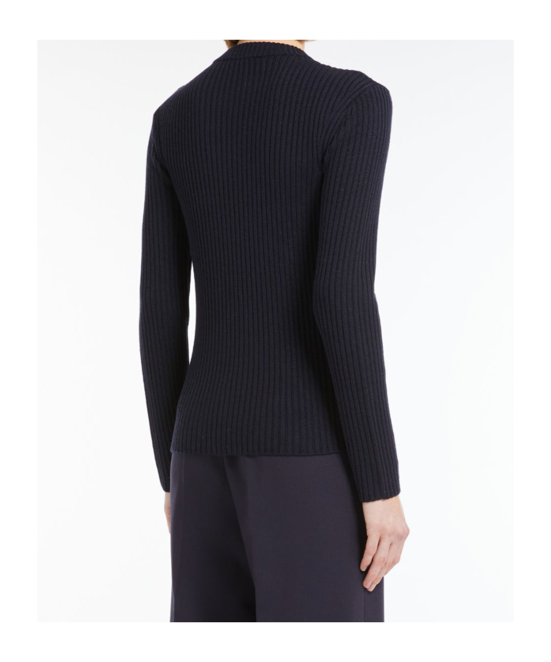 Max Mara Long-sleeved Wool Pullover In Black