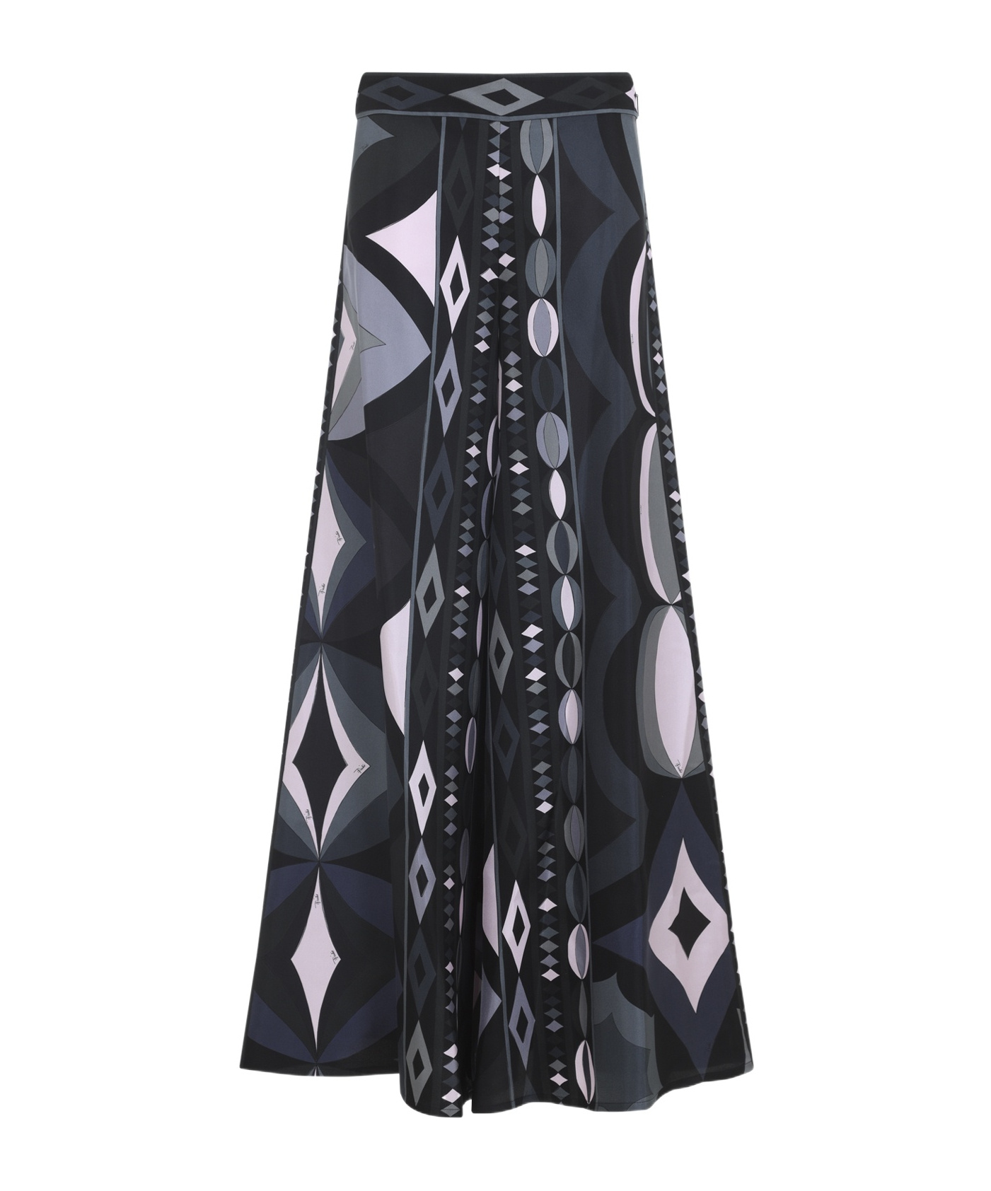 Pucci Geometric High Waist Wide Leg Trousers In Blue