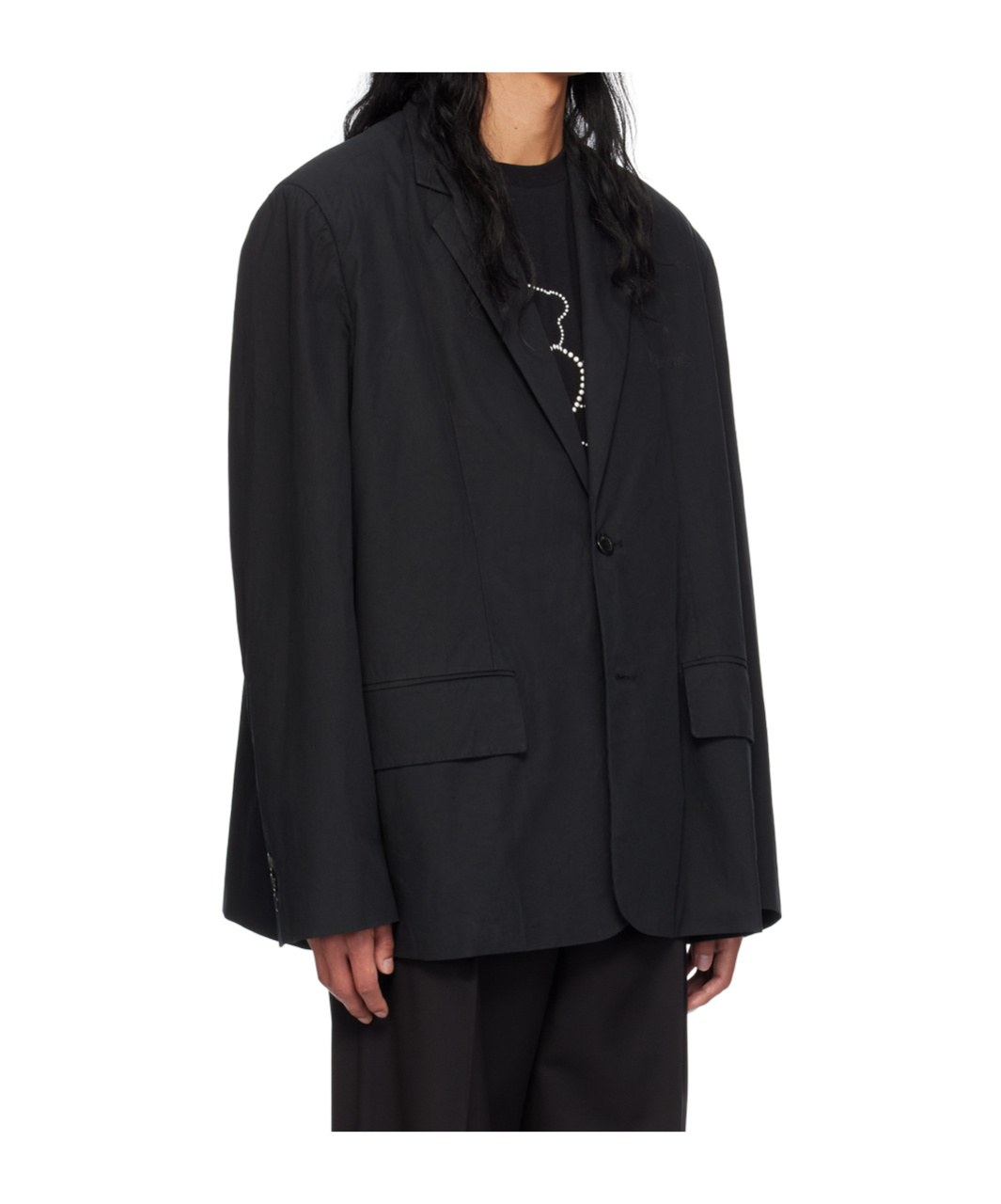We11 Done Single-breasted Blazer In Black