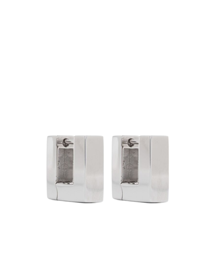 Tom Wood Square Pendant Earrings In White