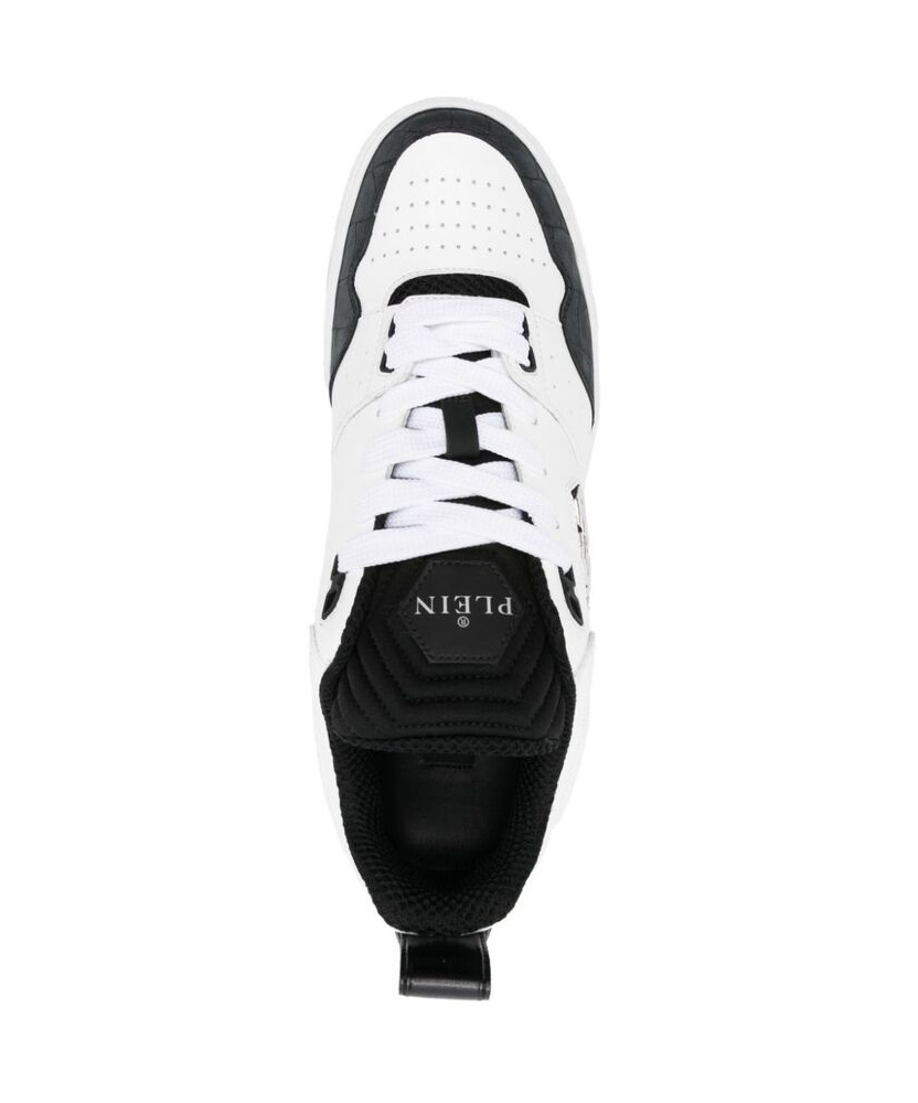 Philipp Plein Contrast Sole Sneakers Perforated Detailing In White