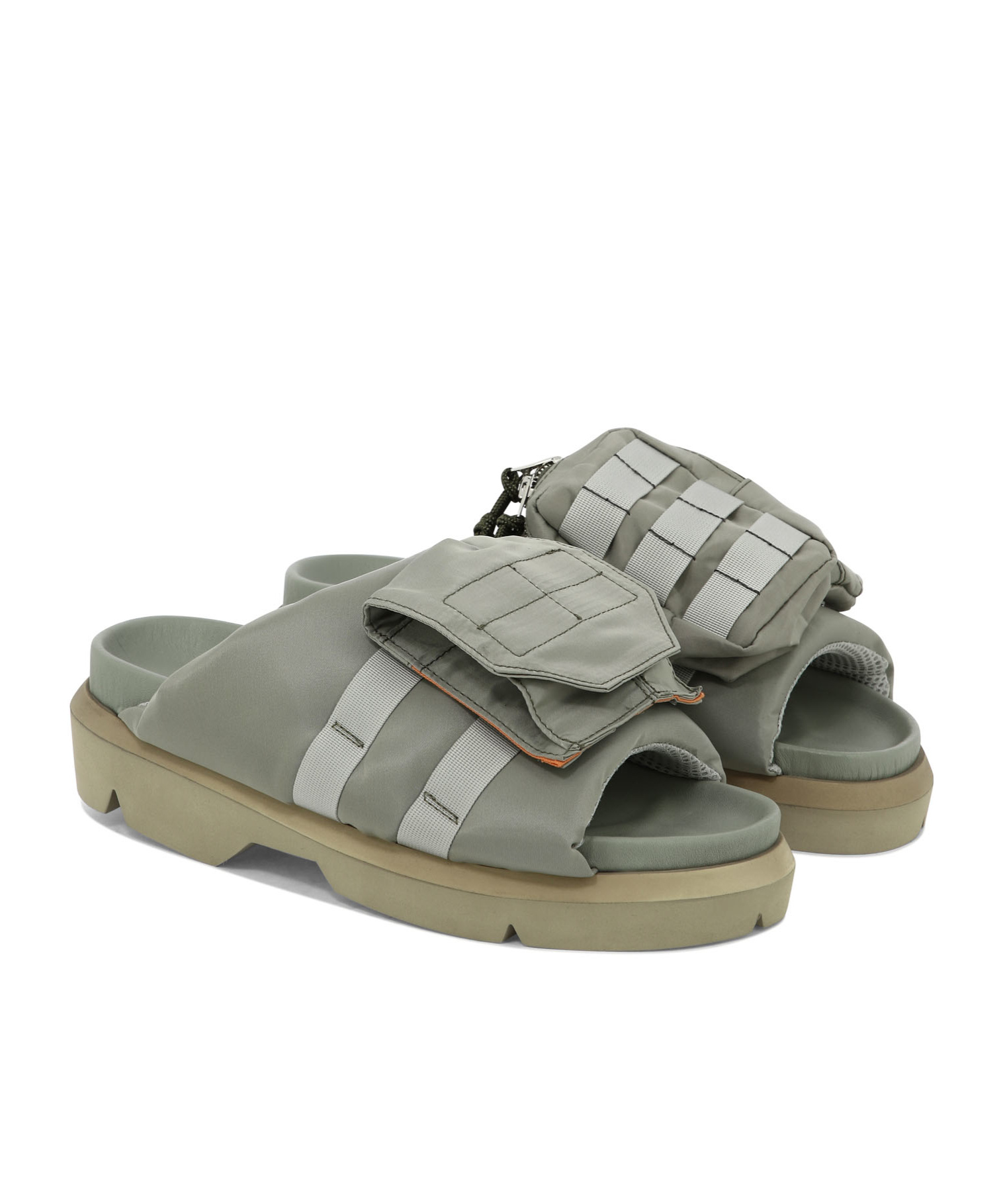 Sacai Open-toed Slippers In Gray