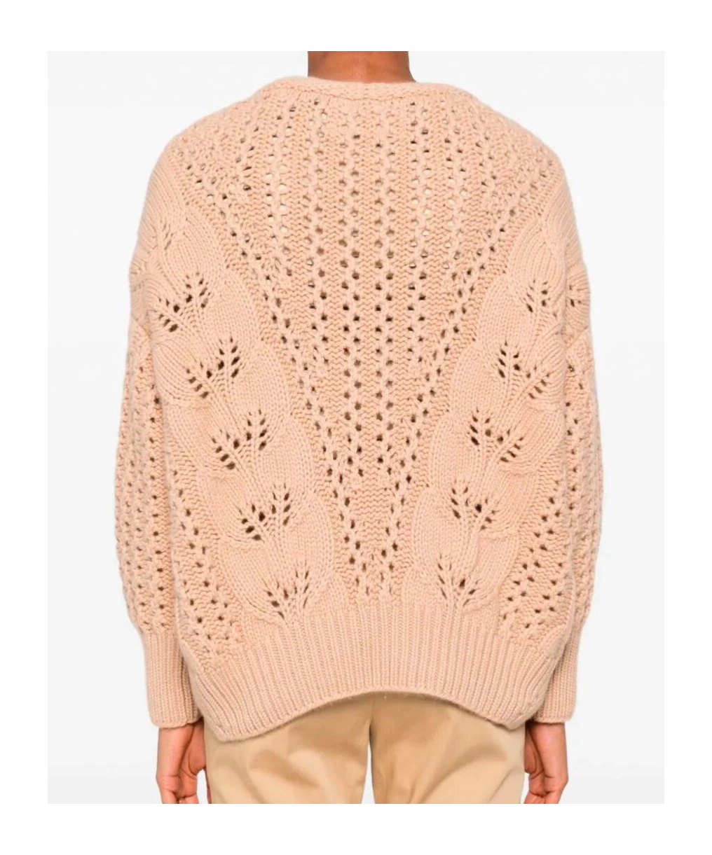 Ermanno Scervino Long Sleeve V-neck Sweater In Pink