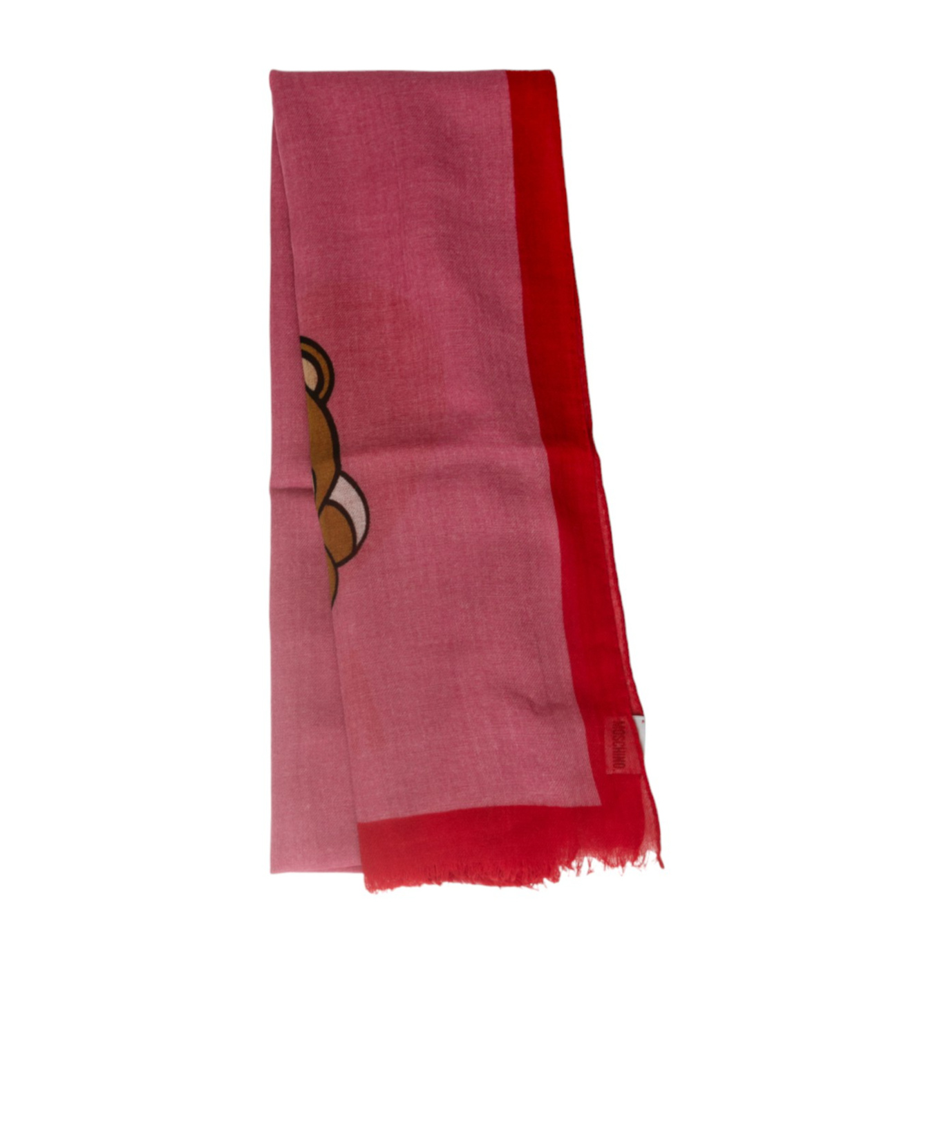 Moschino Teddy Bear Printed Scarf In Red