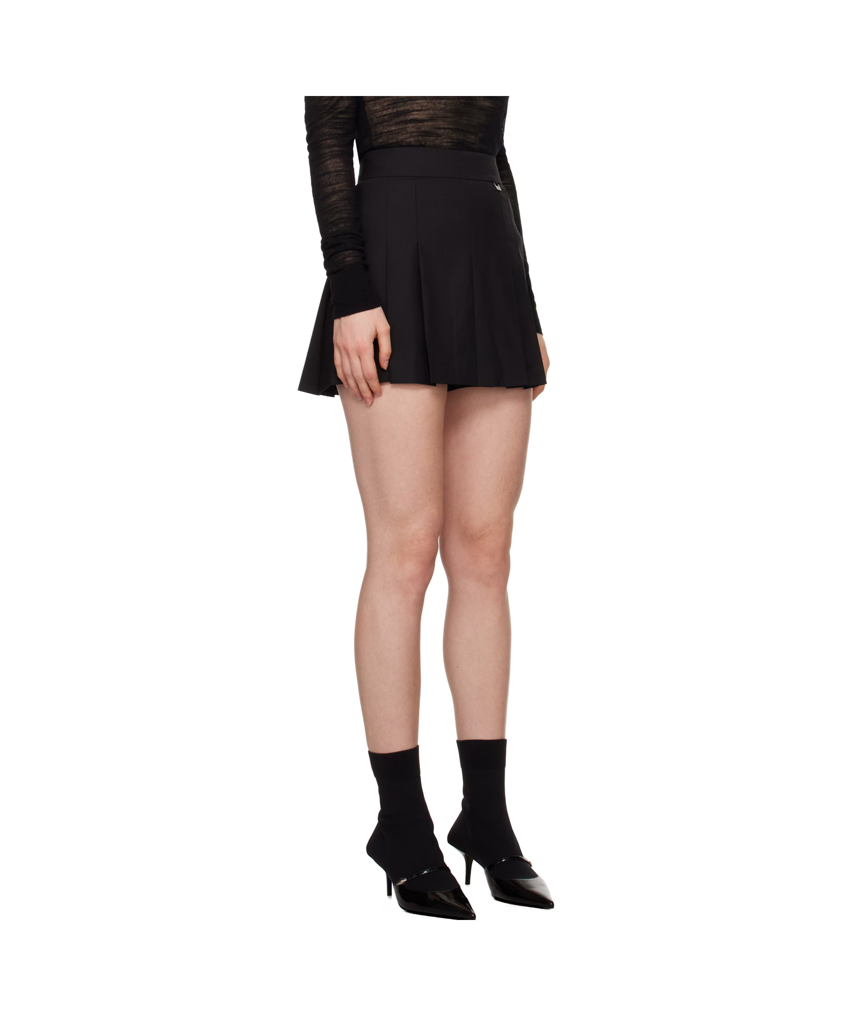Juunj Pleated Midi Skirt In Black