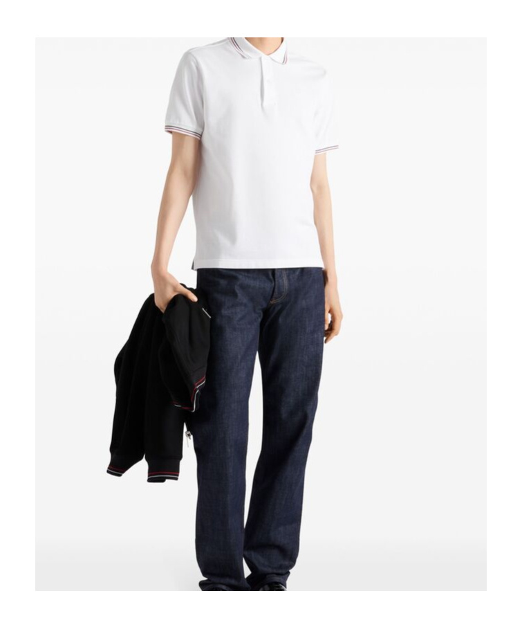 Prada Piqué Polo Shirt In White