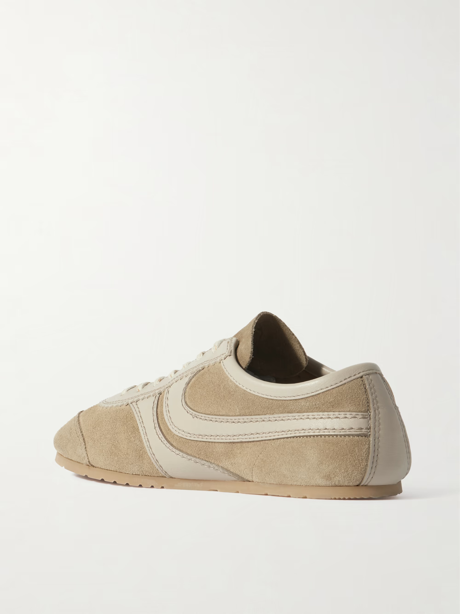 Dries Van Noten Women Beige Low-top Sneakers With Two-tone Lace-up In Suede Woman In White