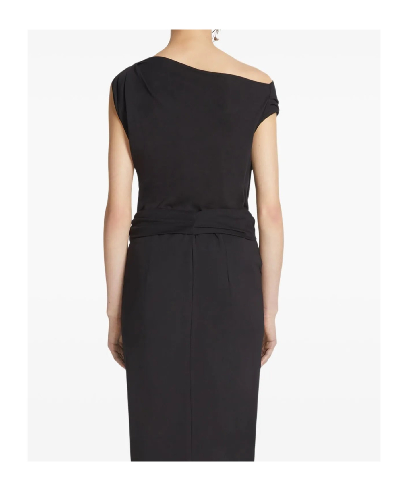 Dries Van Noten Off-the-shoulder Draped Cotton-jersey Top In Black