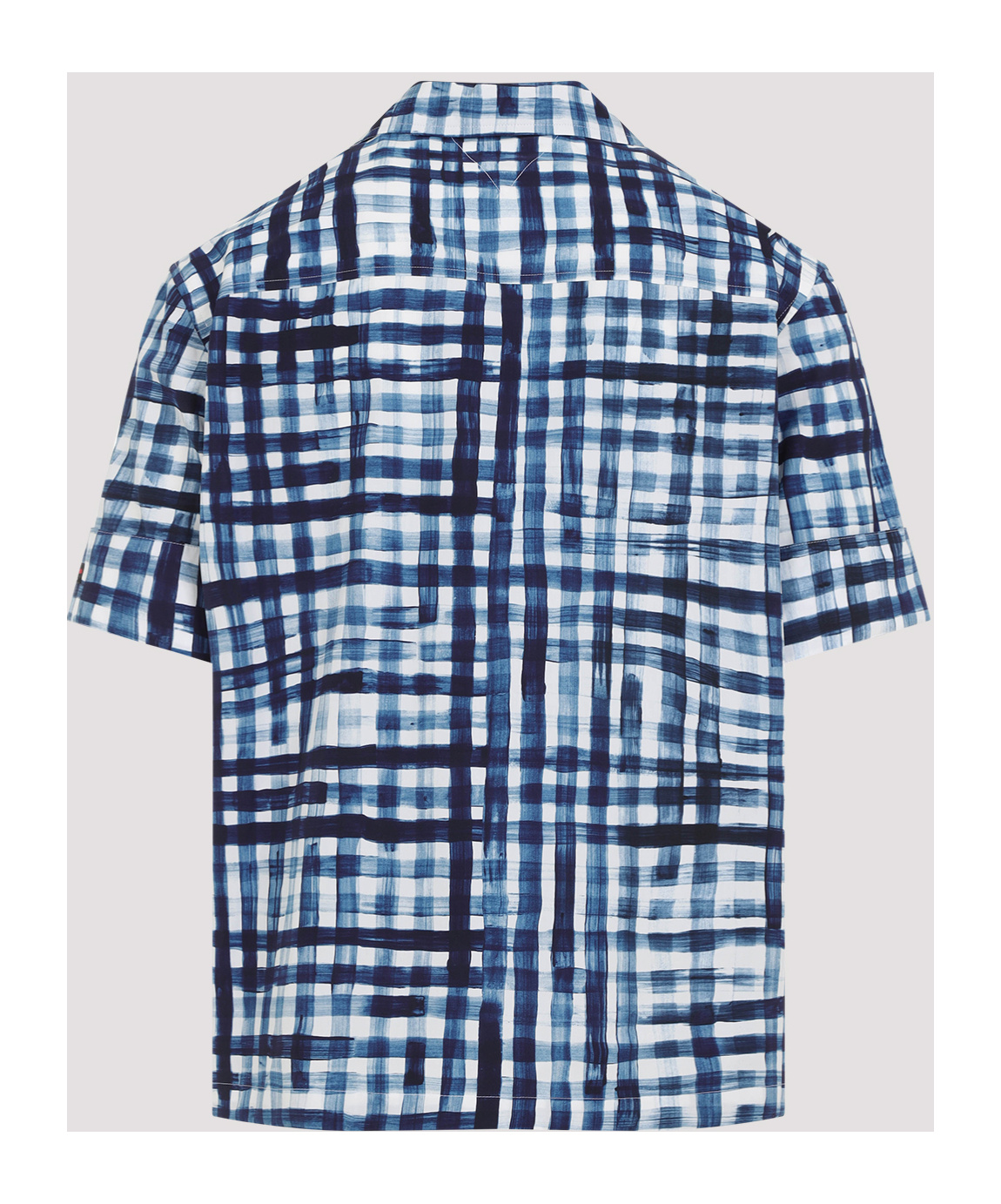 Bottega Veneta Printed Check Bowling Shirt In Blue