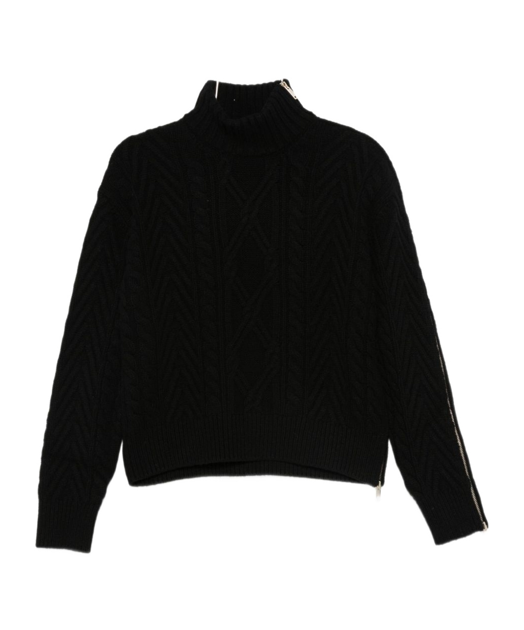 Semicouture Zip-detail Sweater In Black