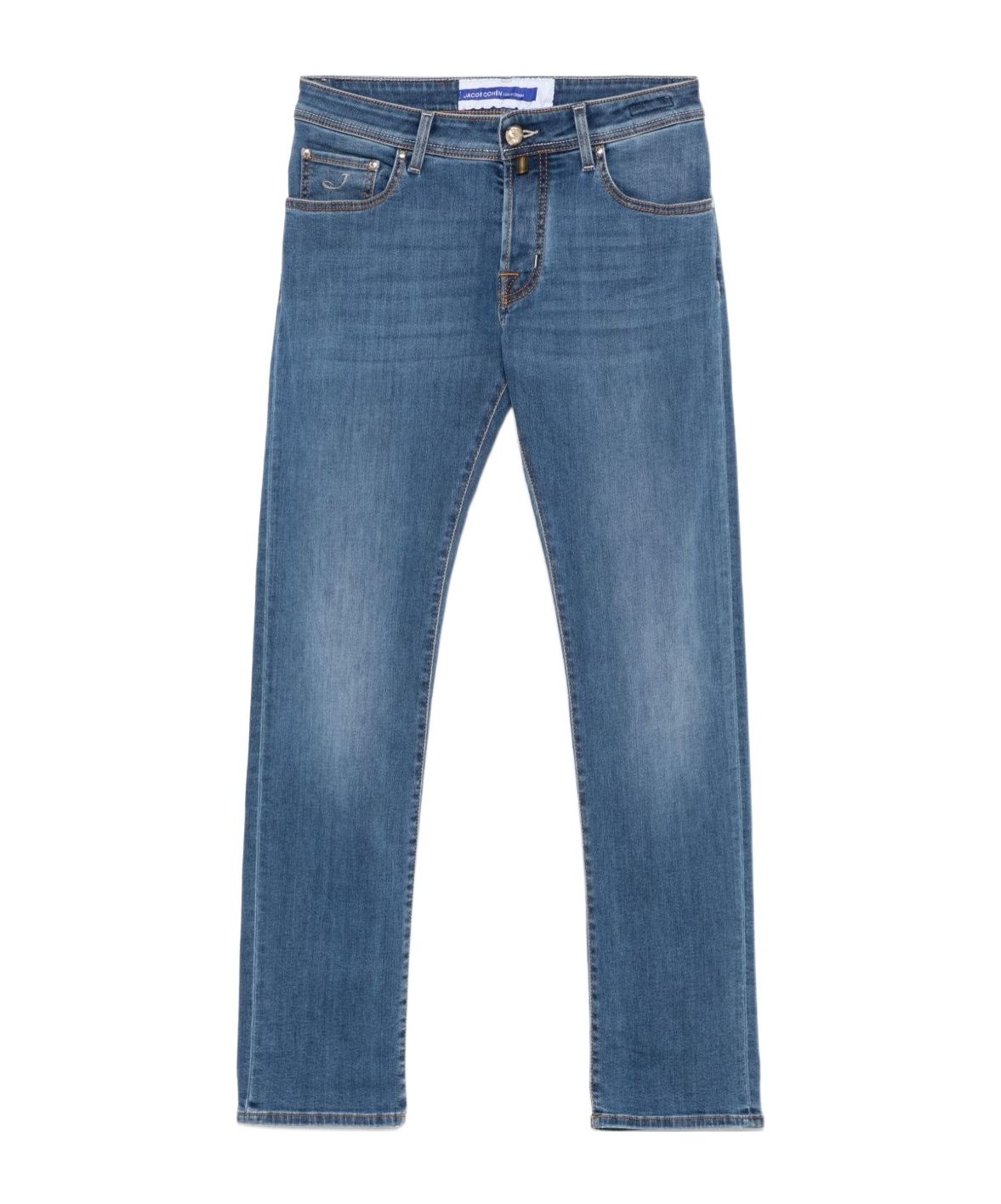 Jacob Cohen Straight Trousers Belt Loops In Blue