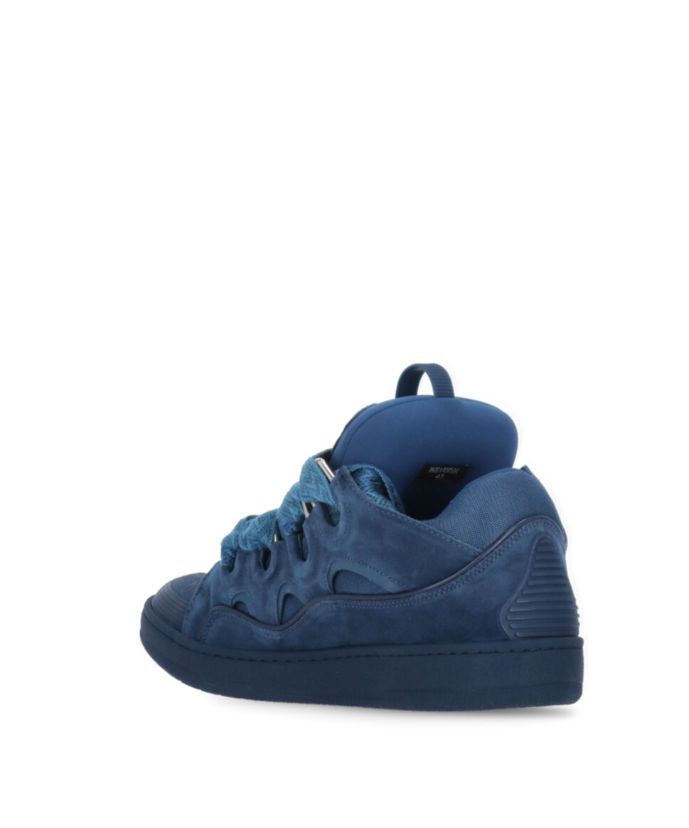 Lanvin Unisex High-top Sneakers Herringbone Pattern In Blue