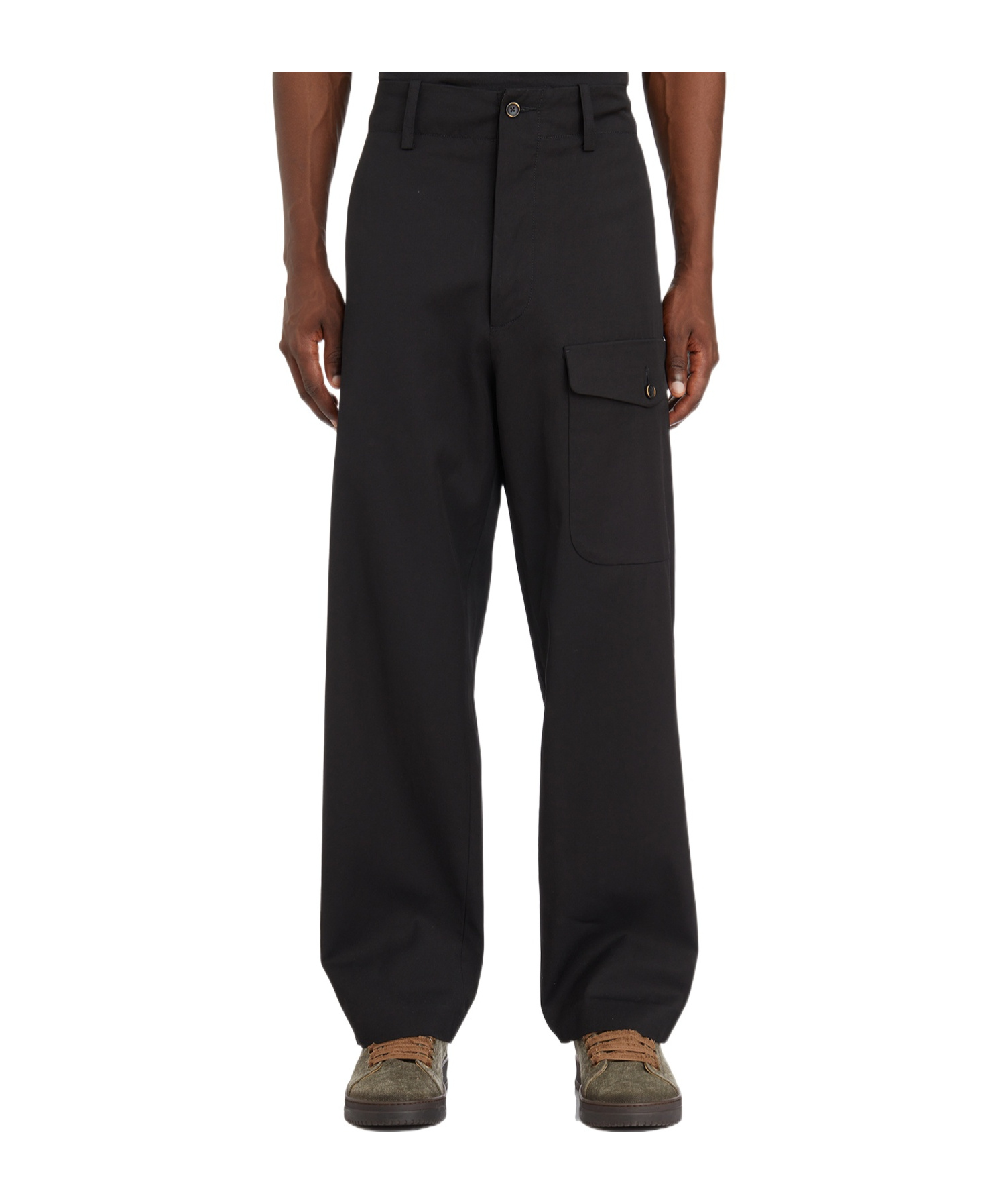 Uma Wang Belt Loop Casual Pants In Black