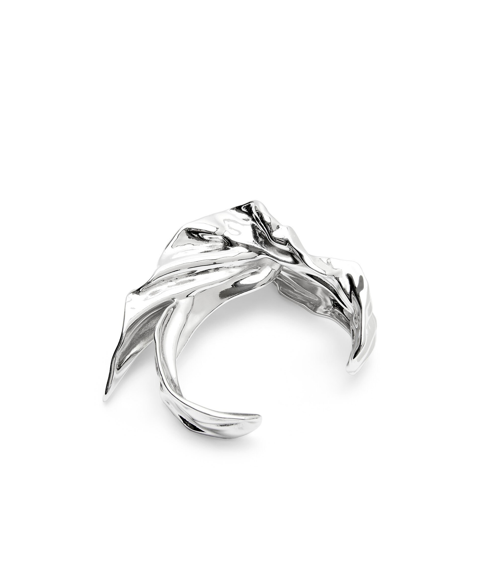 Loewe Pleated Fan Cuff In Sterling Silver In White